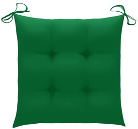 Cadeiras de jardim dobráveis c/ almofadões 4 pcs teca maciça