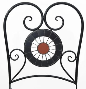 Cadeiras de bistrô dobráveis 2 pcs cerâmica terracotta e branco