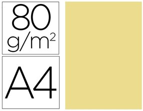 Papel de Cor Din A4 80 gr Amarelo Resma de 100 Folhas