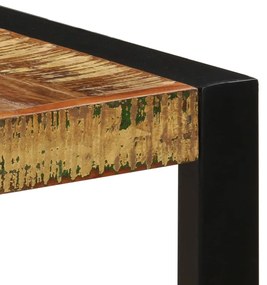 Mesa de jantar 140x70x75 cm madeira recuperada maciça