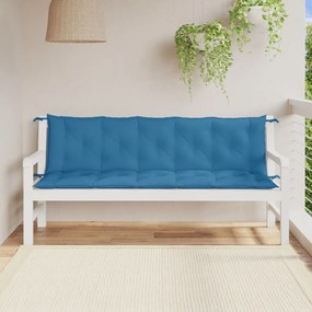 Almofadões banco jardim 2pcs 180x50x7 cm mesclado tecido azul