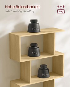 Estante livros sala elegante com 6 prateleiras 24 x 70 x 190,5 cm Cor de carvalho natural