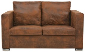 Sofá de 2 lugares 137x73x82 cm camurça artificial