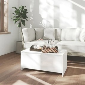 Mesa de centro 90x50x41,5 cm aglomerado branco brilhante