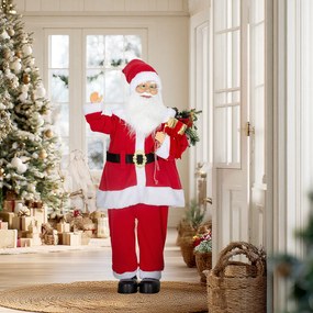 Figura de Pai Natal, 53 x 27 x 120 cm, Comando de Voz, Vermelho