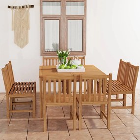 vidaXL 9 pcs conjunto de jantar para jardim madeira de teca maciça