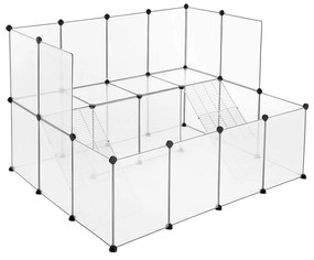 Gaiola de brincar modular para roedores | SONGMICS | 143 x 108 x 93 cm | branco | LPC004W01.