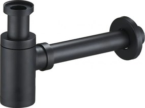 Mexen meia-sifão de lavatório redondo, preto - 79950-70