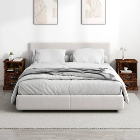 Mesas de cabeceira 2 pcs 43x36x60 cm cor carvalho fumado