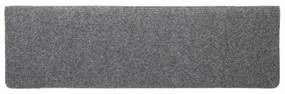 Tapetes de escada 5 pcs 65x21x4 cm agulhado cinzento-claro