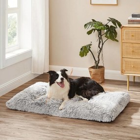 Cama de cão confortável 110 x 73 cm Cinzento claro