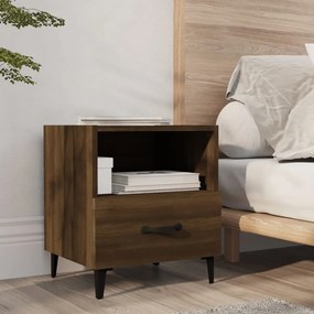 vidaXL Mesa de cabeceira derivados de madeira carvalho castanho
