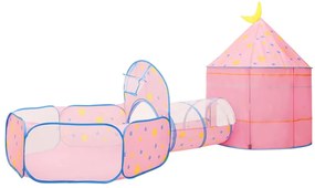 Tenda de brincar infantil com 250 bolas 301x120x128 cm rosa