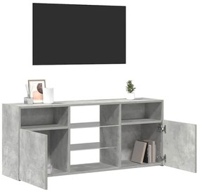Móvel de TV com luzes LED 120x30x50 cm cinzento cimento