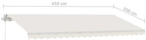 Toldo retrátil manual independente 450x350 cm cor creme