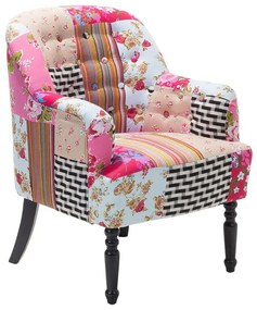 Poltrona em tecido patchwork rosa MANDAL Beliani