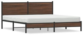 Estrutura cama sem colchão 160x200 cm metal carvalho castanho