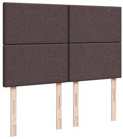 Cama com molas/colchão 140x200 cm tecido castanho-escuro