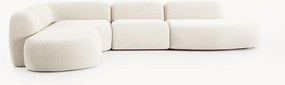 Sofá de canto modular XL em bouclé com chaise longues Wolke