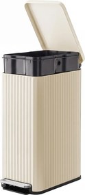 Caixote do lixo de cozinha de 50 L, caixote do lixo com pedal e tampa com fecho suave Creme