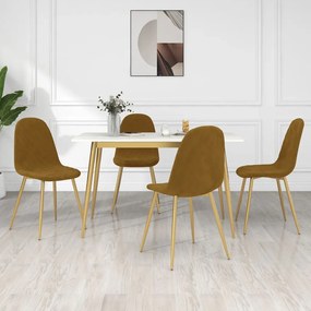 vidaXL Cadeiras de jantar 4 pcs veludo castanho