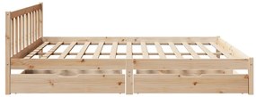 Cama sem colchão 200x200 cm madeira de pinho maciça