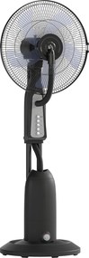 HOMCOM Ventilador com função de névoa, reservatório de 3 litros, oscilação 75°, 3 velocidades, com rodas, 125 cm, Preto | Aosom Portugal