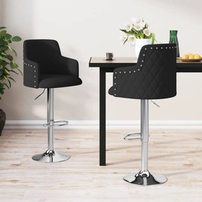 vidaXL Bancos de bar 2 pcs tecido preto