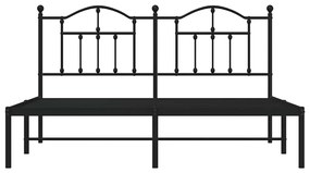 Estrutura de cama com cabeceira 183x213 cm metal preto