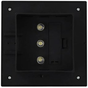 Candeeiro de exterior solar LED 12 pcs preto quadrado 12 cm