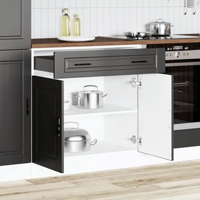 Armário base de cozinha Porto derivados de madeira preto