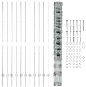 Postes de Cerca vidaXL 22 pcs U-Channel 150 cm Aço Galvanizado