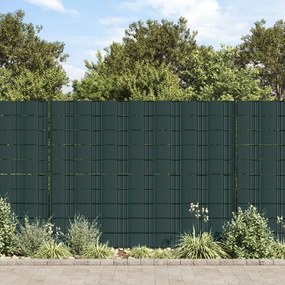 4 pcs painéis privacidade p/ jardim 35x0,19 m PVC verde fosco