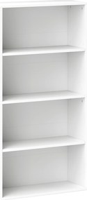 HOMCOM Estante de 4 Níveis Estante para Livros com 2 Prateleiras Ajustáveis para Sala de Estar Escritório Quarto 60x24x115,5 cm Branco