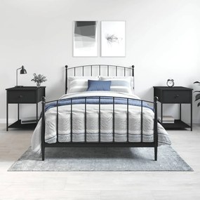 vidaXL Mesas de cabeceira 2pcs 44x45x58 cm derivados de madeira preto