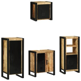 vidaXL Conjunto de Móveis para Banheiro 4 pcs Madeira de manga maciça