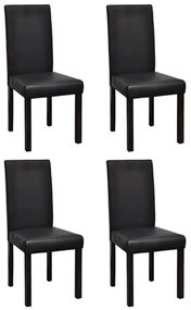 vidaXL Cadeiras de jantar 4 pcs couro artificial preto