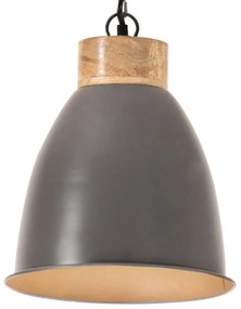 vidaXL Candeeiro teto industrial 23cm E27 ferro cinza e madeira maciça
