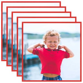 vidaXL Molduras para parede ou mesa 5 pcs 30x30 cm MDF vermelho
