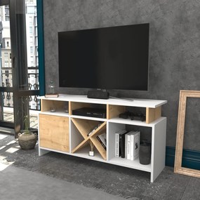 Móvel TV Auburn – Branco Carvalho – 120 cm x 29,9 cm x 60,6 cm