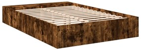 Estrutura cama 140x190 cm derivados de madeira carvalho fumado