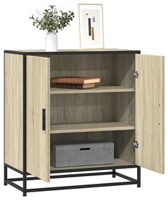 vidaXL Aparador 68x35x76 cm deriv. de madeira/metal carvalho sonoma