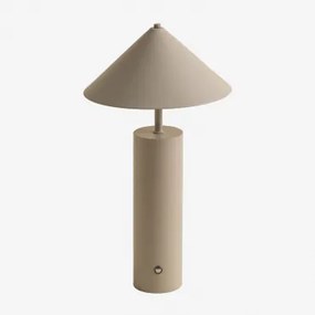Candeeiro De Mesa Led Sem Fios Em Ferro Mayra Crema - Sklum