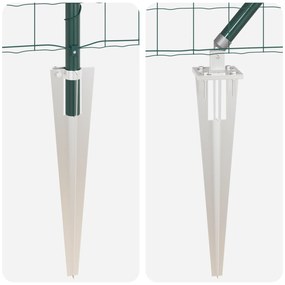 Cerca Euro com 13 Postes de Espeto 0,4x50 m Aço Galvanizado Verde