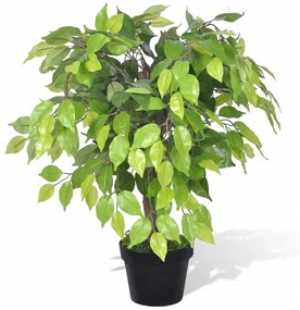 241358 vidaXL Fícus artificial duende com vaso 60 cm