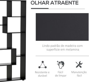 Estante Moderna Biblioteca Estreita com 8 Prateleiras para Sala Quarto e Escritório 70x24x178 cm Preto