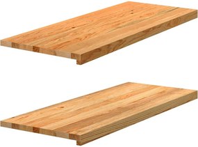 vidaXL Soleiras da janela 2 pcs 100x40x2 cm carvalho castanho-claro