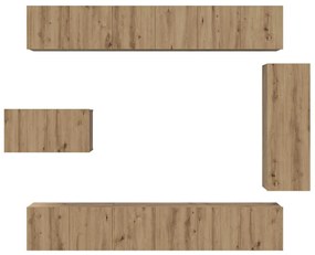 Conjunto de móvel de TV com prateleira Outros 8 pcs carvalho artisiano