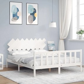 vidaXL Cama sem colchão 160x200 cm madeira de pinho maciça branco