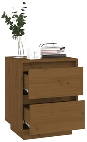 Mesas de cabeceira 2 pcs 40x35x50 cm pinho maciço castanho mel